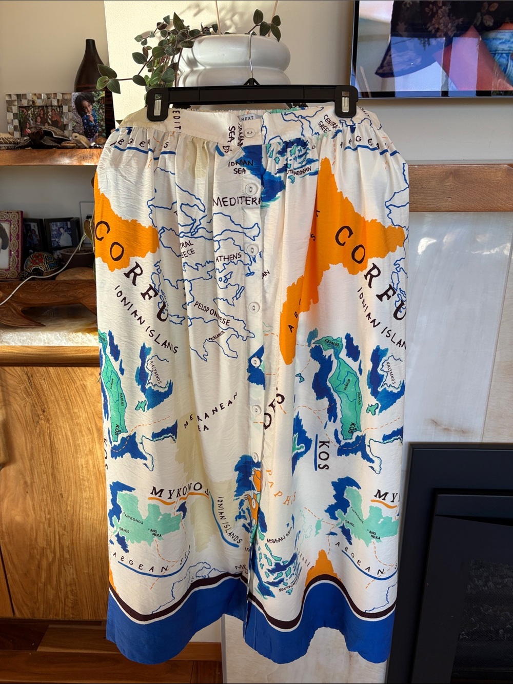 next White Maxi Skirt with Map Print - Picture 4 of 5